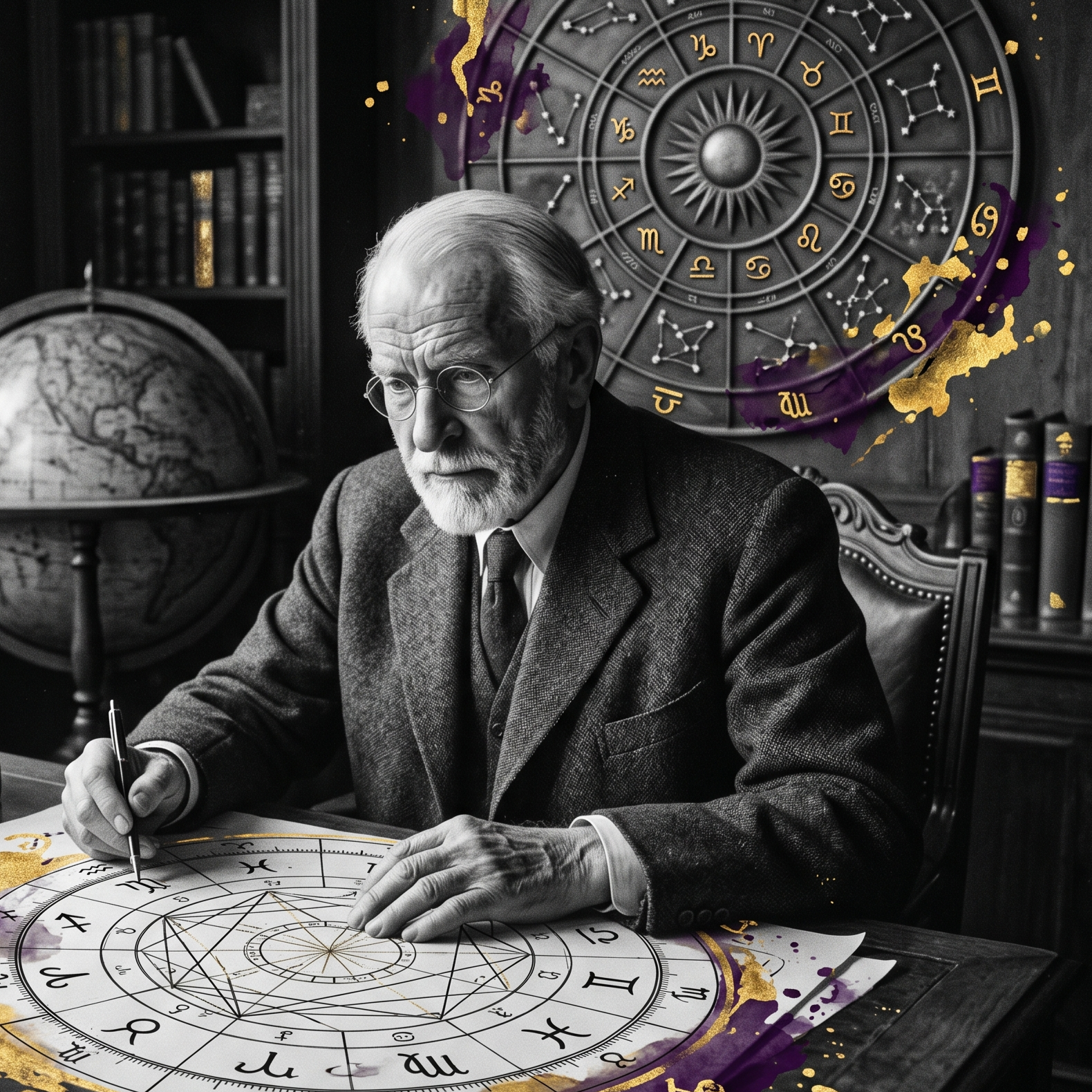 Artistic reference to Carl Jung and archetypal astrology