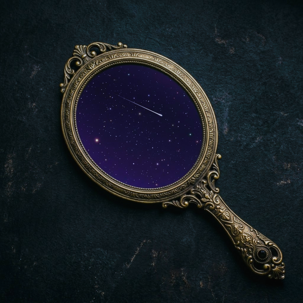 Symbolic sky mirror artwork reflecting the idea of as above, so below